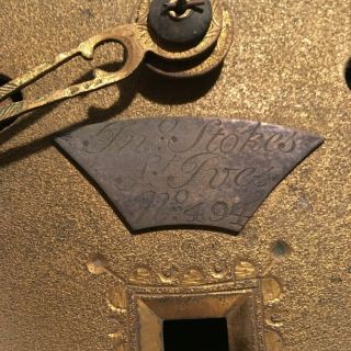Antique BRASS TALL CASE CLOCK DIAL - Ca.  1750 