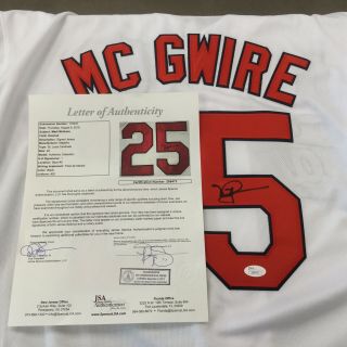 Mark Mcgwire Signed Autograph Auto St Louis Cardinals Jersey Jsa Loa