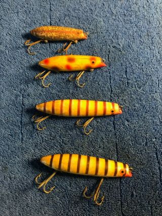 FOUR Vintage BOMBER Lures - one marked 4530 2