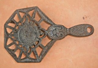 Vintage Shaped Metal Cast Iron Footed Trivet Rd No 317458