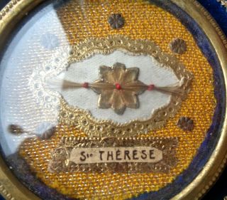 Rare Antique Reliquary Box W Hair Lock Relic Of Saint Therese Of Lisieux