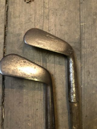 Antique Hickory Golf Club Tom Stewart Harry Vardon Signature Irons X2