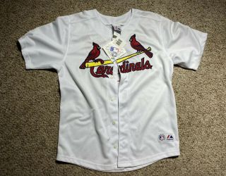 St.  Louis Cardinals Albert Pujols 5 Majestic White Jersey W Tags Youth L 14/16
