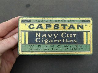 Capstan Navy Cut Cigarettes Tobacco Tin W.  D & H.  O Wills Australia Ltd Sydney