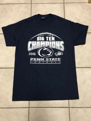 Penn State 2016 Big 10 Champions Ncaa Football T Shirt Blue Size L