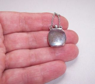Vintage Sterling Silver Miniature Tiny Perfume Bottle On Silver Chain