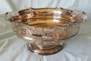 Large Silver Plate Fruit Bowl By The Atkin Brothers 11 "