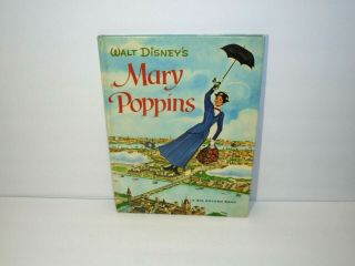 Vintage 1964 Disney Mary Poppins Hardcover Big Golden Book Children 