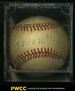 Babe Ruth Single Signed Autographed Worth Baseball Sweetspot Auto Jsa Loa (pwcc)