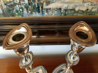 Good Antique Pair Silver On Copper Candlesticks in the Georgian Style 2