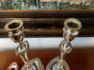 Good Antique Pair Silver On Copper Candlesticks in the Georgian Style 3