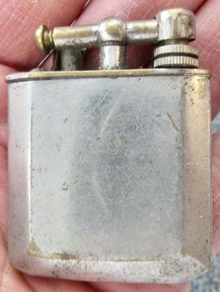 Vintage German Chik Lighter Foreign Brass Nickel - Plate Lift Arm Germany Military