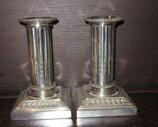 Pair 19th Century French Silver Plated Candlesticks By Cailar Bayard