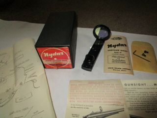 Swain Nelson Company Vintage Nydar Shotgun Gun Sight Model 47 W/ Box,  Papers