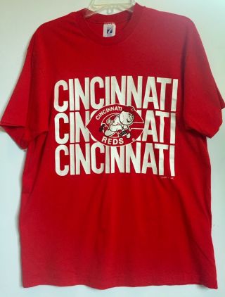 Vintage Cincinnati Reds Logo 7 Mlb Xl T Shirt Made In The Usa