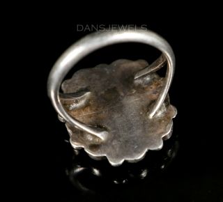 Old Pawn Vintage NAVAJO Cluster Sterling & Natural Turquoise Ring SZ 8.  5 3