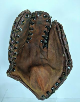 Vintage Antique Spalding 2 Finger Baseball Glove Mitt - Trapper - Fast