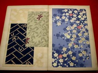 4 - 55 Japanese Onhina4 Kimono Design Woodblock Print Book