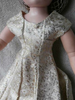 Vintage Sleeveless Gold Dress Gown HomeMade for Madame Alexander Cissy 20 