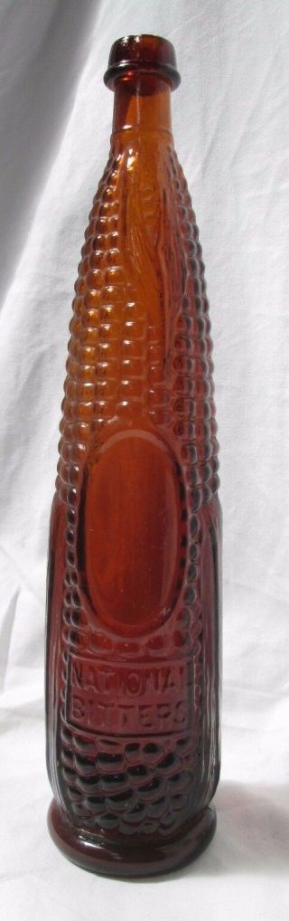Antique National Bitters Patent 1867 Figural Ear Of Corn Glass Bottle