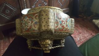 Antique Chinese Bronze/brass Cloisonne Incense Burner