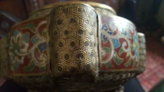 Antique Chinese Bronze/brass Cloisonne Incense Burner 2