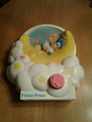 Vintage Fisher Price 1985 Teddy Beddy Bear Crib Music Box Moon Lullaby Toy 1402