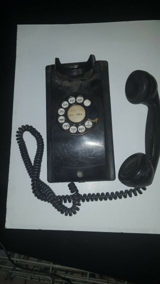 Vintage Bell System Western Electric At&t Black Rotary Dial Wall Phone