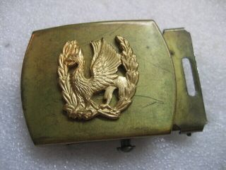 . Belt Buckle Us Army Hq Company Crest,  Vintage