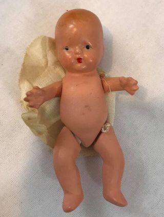 Antique Bisque Nancy Ann Storybook Hush A Bye Baby Doll 3 1/2 "