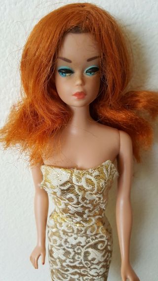 Unidentified Vintage Red Haired Straight Leg Barbie Midge Doll