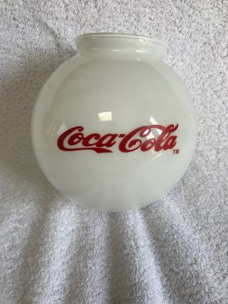 Vintage Retro Coca Cola Coke White Glass Globe Shade Bulb For Ceiling Fan Light