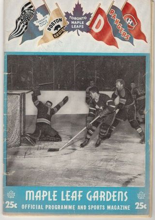 Bill Durnan & Turk Broda Signed Vintage Toronto Maple Leafs Program Autograph
