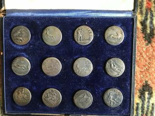 Rare Set Of 12 Regency Sporting Buttons