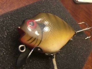 Vintage Wood Heddon 740 Punkinseed Lure in Rock Bass Finish 2