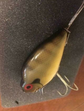 Vintage Wood Heddon 740 Punkinseed Lure in Rock Bass Finish 3