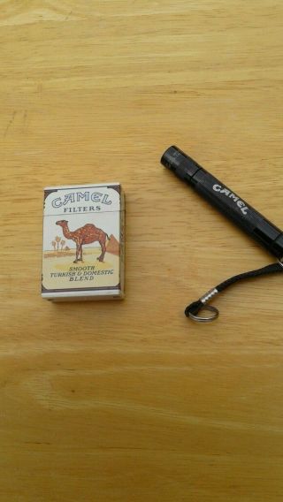 Vintage Camel Filters Cigarette Pack Advertising Lighter And Camel Flashlight