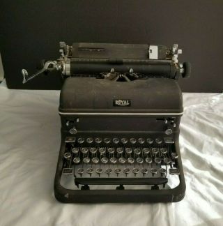 Vintage Royal Typewriter Kmm Round Glass Keys Magic Margin 1940 
