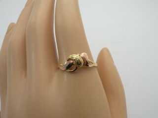 Vintage 14k Yellow Gold Ring W/ Rose Gold Accents Size 8.  5 Marked 585 4 W/ Crane