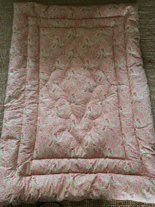 Vintage Single Pink Paisley Pattern Eiderdown