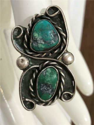 Vintage Native American Turquoise Ring Sterling Silver Size 5