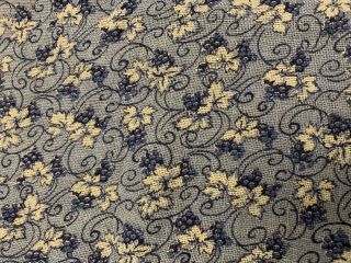 Vintage Flour/feed Sack Fabric In Blue With Grapes