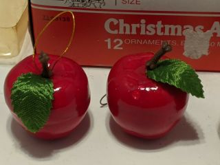 4 Dozen Vintage Sears Trim Shop Christmas 40 Mm Red Apples Tree Ornaments