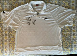 Andre Agassi Signed 1991 Wimbledon Nike Match Shirt Rafael Nadal Roger Federer