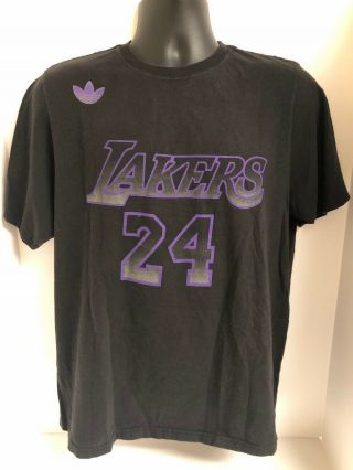 Vtg Kobe Bryant Los Angeles Lakers 24 Black Short Sleeve T - Shirt Mens Sz Large