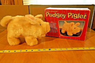 Pudgey Piglet Iwaya Walking Talking Oinking Pig Toy Vintage 1983 W/box