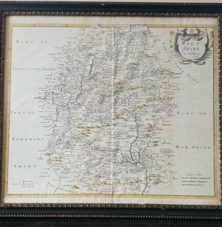 A 1695 Map Of Wiltshire By Robert Morden Framed