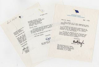 Three Vintage Letters From U.  S.  Navy Admirals & Air Force General