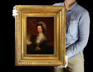 Fine 18th Century Portrait Of A Lady | Old Oil Painting In Antique Gilt Frame