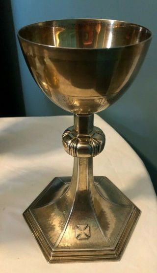 Rare Antique Catholic Church Altar Gothic Sterling Silver Chalice